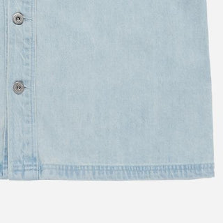 OVERSIZE WASHING DENIM SHORT SLEEVE SHIRTS LIGHT BLUE