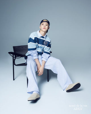 STRIPE SET-UP LOOSE FIT SHIRTS BLUE