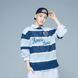 STRIPE SET-UP LOOSE FIT SHIRTS BLUE