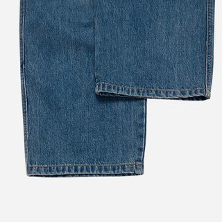 WIDE DENIM FATIGUE CARGO PANTS BLUE