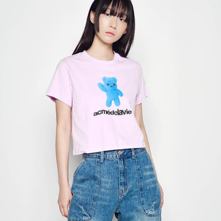 WIDE DENIM FATIGUE CARGO PANTS BLUE