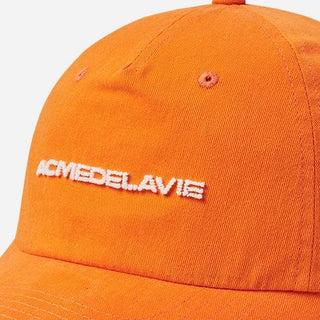 TUFT EMBROIDERY LOGO BALL CAP ORANGE