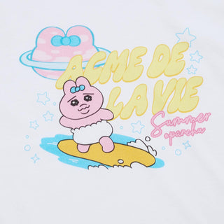 WOMAN SURFING OPANCHU STANDARD SHORT SLEEVE T-SHIRT WHITE
