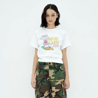 WOMAN SURFING OPANCHU STANDARD SHORT SLEEVE T-SHIRT WHITE