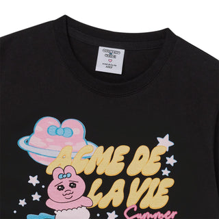 WOMAN SURFING OPANCHU STANDARD SHORT SLEEVE T-SHIRT BLACK