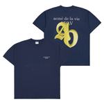 Load image into Gallery viewer, FUZZY NEW SYMBOL LOGO SHORT SLEEVE T-SHIRT NAVY
