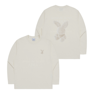 FUZZY RABBIT LONG SLEEVE T-SHIRT CREAM