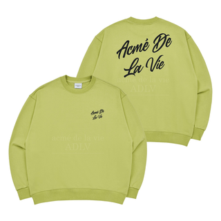 SCRIPT LOGO PRINTING SWEAT SHIRT LIME