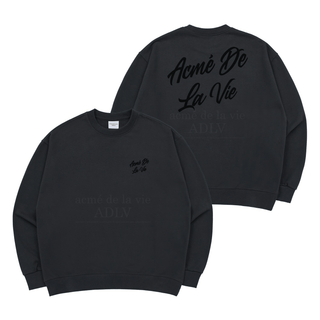 SCRIPT LOGO PRINTING SWEAT SHIRT CHARCOAL