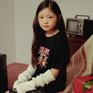 KIDS AC BEAR FRIEND X-MAS SHORT SLEEVE T-SHIRT BLACK