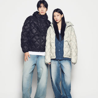 LIGHTWEIGHT QUILTED DUCK DOWN JACKET BLACK