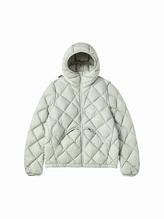 LIGHTWEIGHT QUILTED DUCK DOWN JACKET LIGHT GRAY