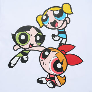 The Powerpuff Girls x acmedelavie big printing artwork t-shirts  WHITE