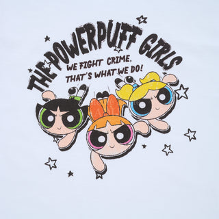 The Powerpuff Girls x acmedelavie crayon artwork crop t-shirts WHITE