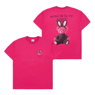 RABBIT BEAR DOLL LOGO SHORT SLEEVE T-SHIRT PINK