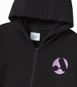 KIDS A SYMBOL CIRCLE HOODIE ZIP UP BLACK