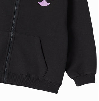 KIDS A SYMBOL CIRCLE HOODIE ZIP UP BLACK