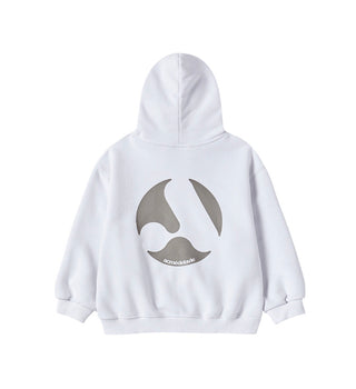 KIDS A SYMBOL CIRCLE HOODIE ZIP UP WHITE