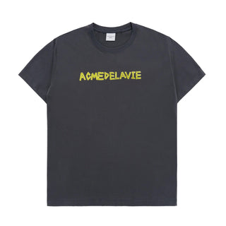 TAPE TYPOGRAPHIC SHORT SLEEVE T-SHIRT CHARCOAL