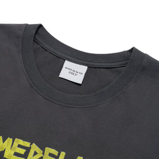 TAPE TYPOGRAPHIC SHORT SLEEVE T-SHIRT CHARCOAL