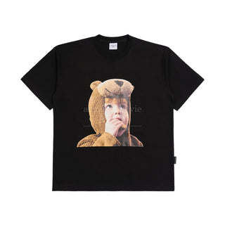 BABY FACE BEAR BOY SHORT SLEEVE T-SHIRT BLACK