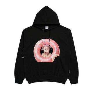 BABY FACE DONUTS TUBE GIRL HOODIE BLACK