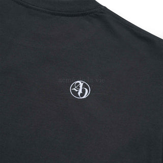 BASIC LOGO NEEDLEWORK LONG SLEEVE T-SHIRT CHARCOAL