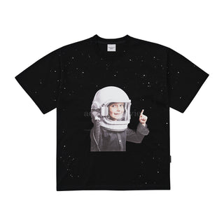 ADLV BABY FACE SHORT SLEEVE T-SHIRT BLACK SPACE TRAVEL