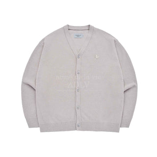 SYMBOL LOGO RIVET TERRY CARDIGAN GREY