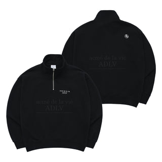 BASIC LOGO NEEDLEWORK PULLOVER SWEATSHIRT BLACK