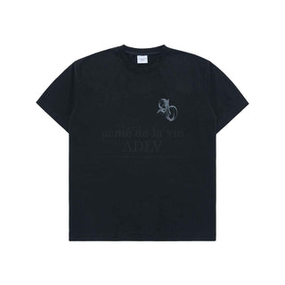 HALF TONE SYMBOL PRINTING SHORT SLEEVE T-SHIRT BLACK