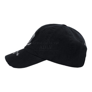 LAUREL EMBLEM DESTROYED WASHING BALL CAP BLACK