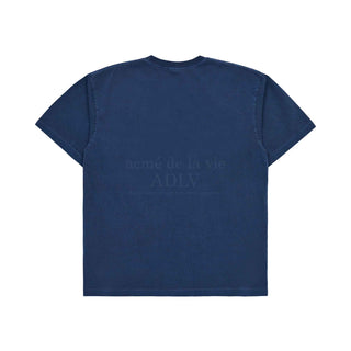 STAR A LOGO PIGMENT WASHING SHORT SLEEVE T-SHIRT NAVY