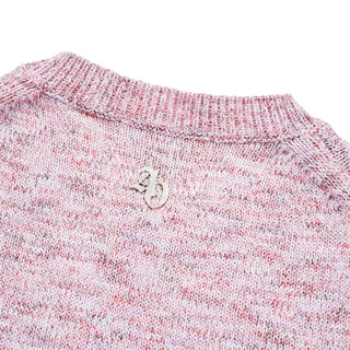 SYMBOL LOGO MULTI COLOR CROP KNIT VEST PINK