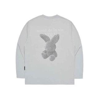 FUZZY RABBIT LONG SLEEVE T-SHIRT GREY