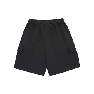 SCRIPT LOGO PRINTING CARGO SHORT PANTS CHARCOAL