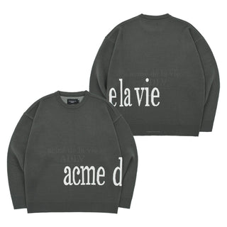 BASIC LOGO SIDE POINT KNIT CHARCOAL