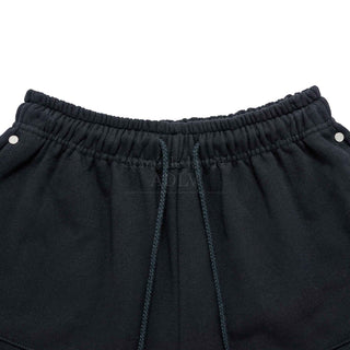 BASIC LOGO NEEDLEWORK SHORT PANTS BLACK