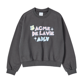 WOMAN AC BEAR CANDY CROP SWEATSHIRT CHARCOAL
