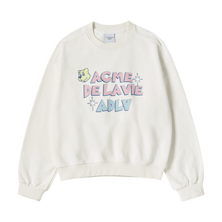 WOMAN AC BEAR CANDY CROP SWEATSHIRT CREAM