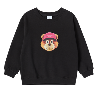 KIDS 3D AC BEAR FACE SWEATSHIRT BLACK