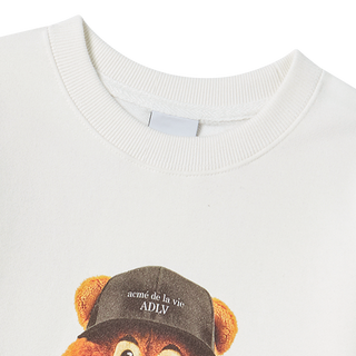 KIDS 3D AC BEAR FACE SWEATSHIRT CREAM