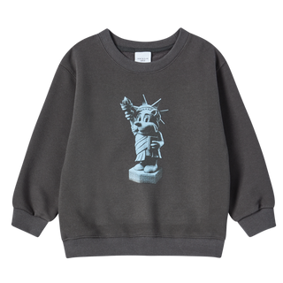KIDS AC BEAR STATUE OF LIBERTY SWEATSHIRT CHARCOAL