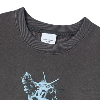 KIDS AC BEAR STATUE OF LIBERTY SWEATSHIRT CHARCOAL