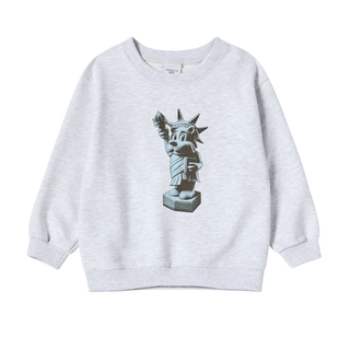 KIDS AC BEAR STATUE OF LIBERTY SWEATSHIRT MELANGE