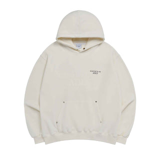 BASIC LOGO RIVET WARM HOODIE CREAM