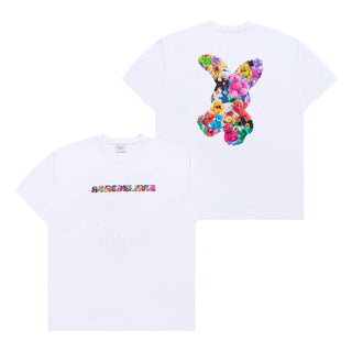 BEAR DOLL FUZZY RABBIT SHORT SLEEVE T-SHIRT WHITE