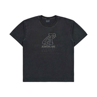 STAR A LOGO PIGMENT WASHING SHORT SLEEVE T-SHIRT CHARCOAL