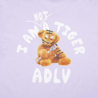 TIGER TEDDY BEAR DOLL SHORT SLEEVE T-SHIRT LIGHT PURPLE