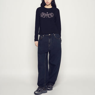 TAPERED FIT WASHING DENIM PANTS BLACK